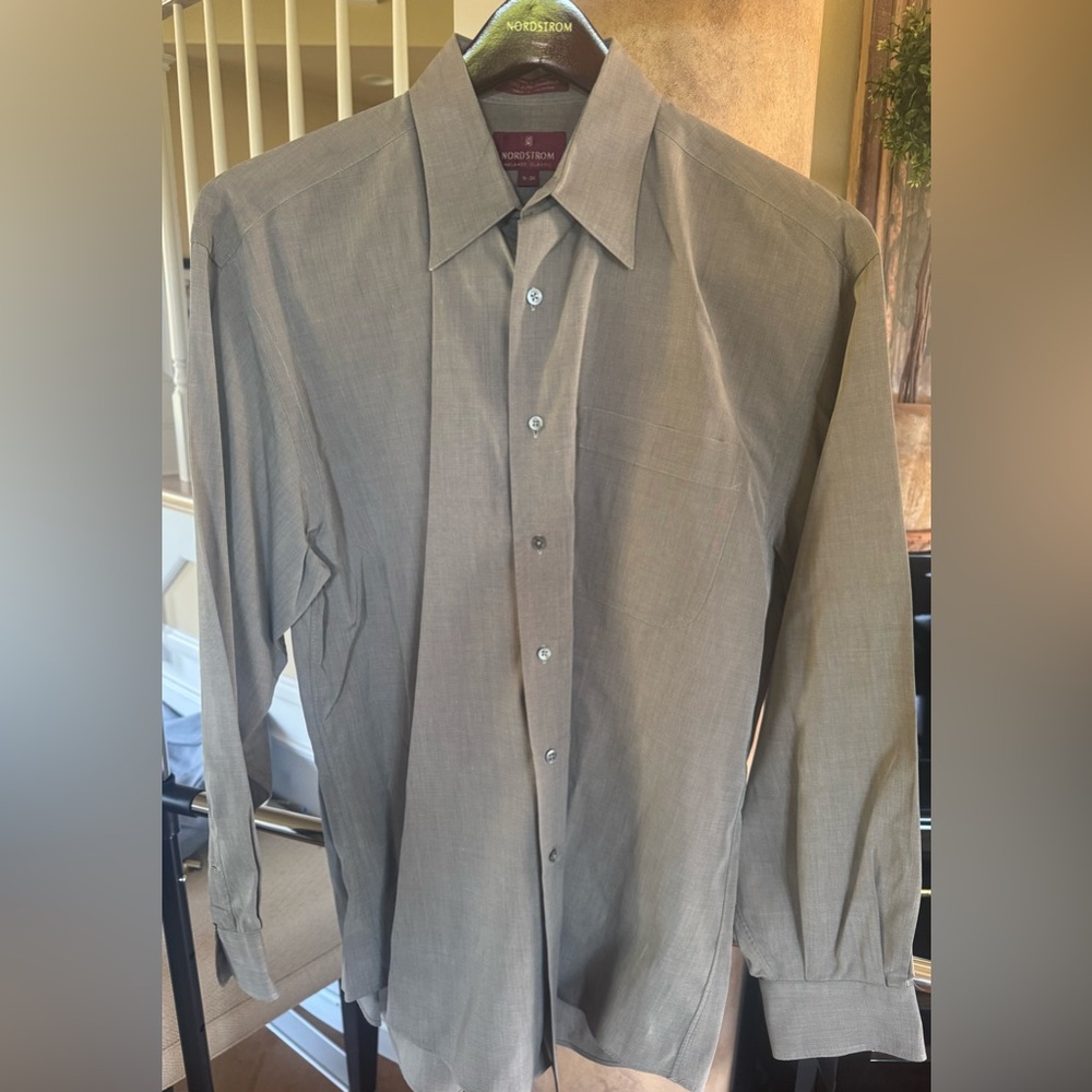 Nordstrom Gray Dress Shirt Classic Formal Style